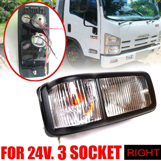 Turn Signal Light Side Marker Lamp 24V. 3 Socket For Isuzu Elf NPR 150 NQR NRR