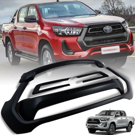 Cover Grille Set Matte Black For Toyota Hilux SR5 Revo Pickup 4x4 2020-2021