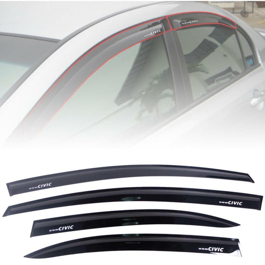Sun Rain Visor Wind Deflector Shield Black For Honda Civic FD 2006-2011 Sedan
