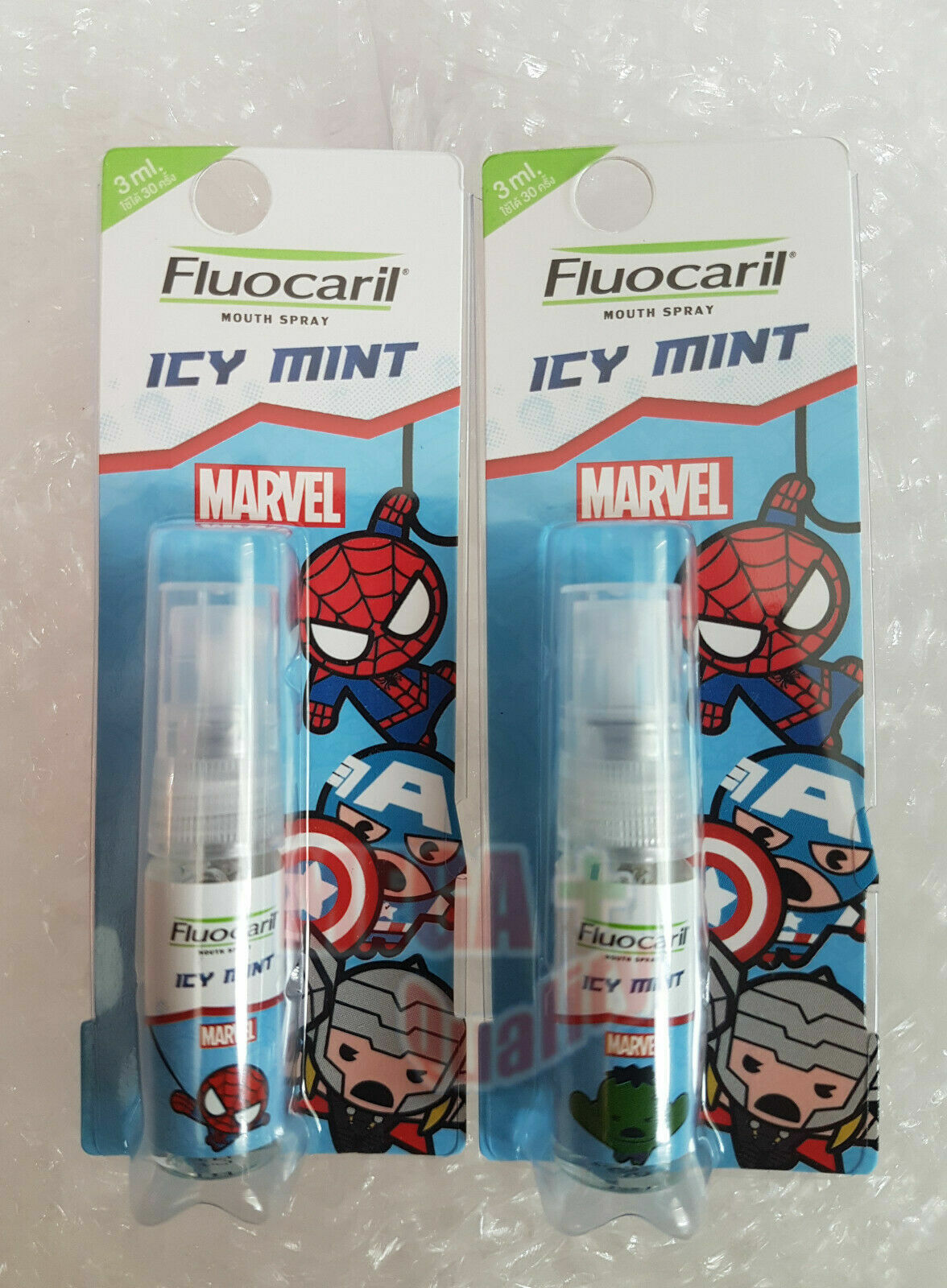 2 x Fluocaril MOUTH SPRAY ICE MINT Fresh Breath Deodorant Reduce Halitosis 3ml