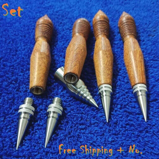 Kit Wood Stainless Needle Tattoo Thai Traditional Body Art Machines Parts 15 cm.