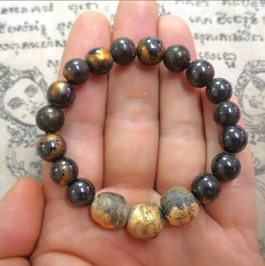 Leklai Stone Amulet Bracelet Talisman Power Protect Thai Magic Money Love Charm