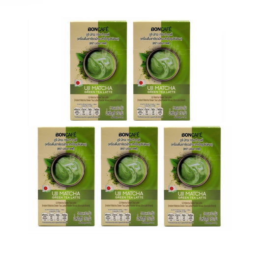 5x Boncafe Bontea Uji matcha latte Mix sachet Instant Green Tea Drink Hot & Iced