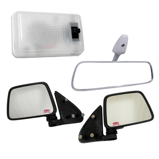 SET Mirror Side Interior Rear View Dome Light For Nissan Navara D21 Pickup UTE