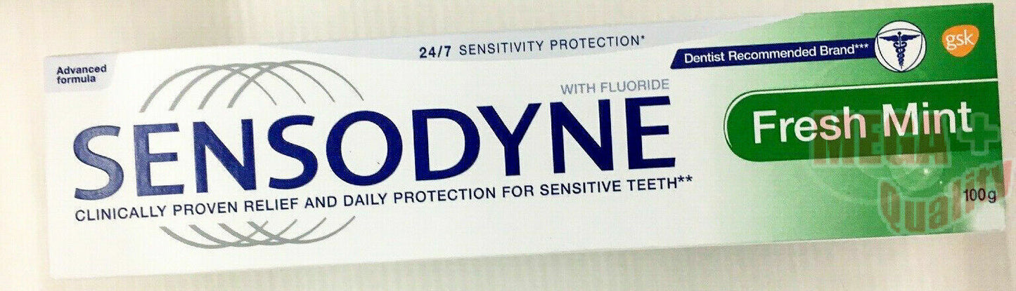 100g Sensodyne Fresh Mint Fluoride Toothpaste blocks the Hot Cold sensitivity