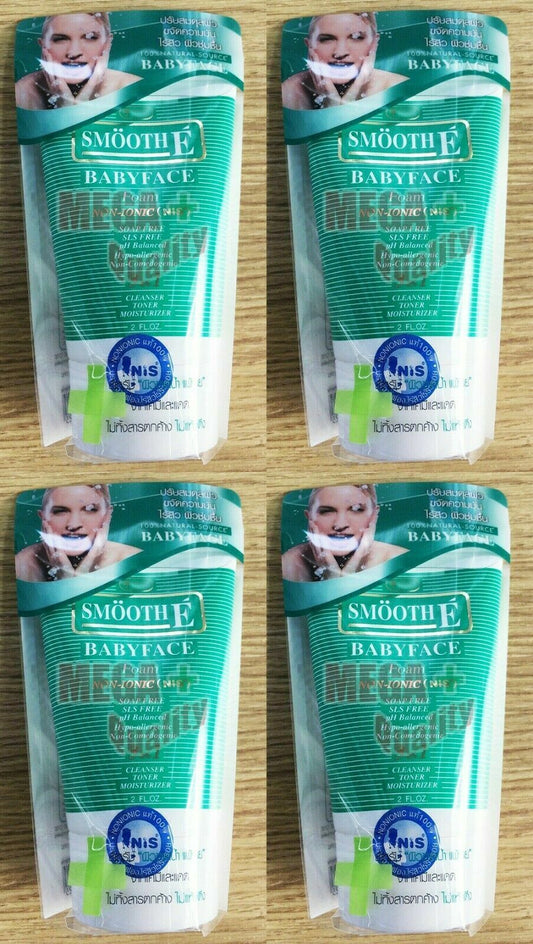 4 x SMOOTH E BABYFACE FACIAL FOAM ACNE CONTROL 60 G.