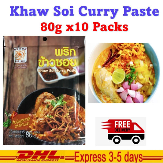 Thai Original Northern Thailand Food Popular Mae Noi Brand Khaw Soi Curry Paste