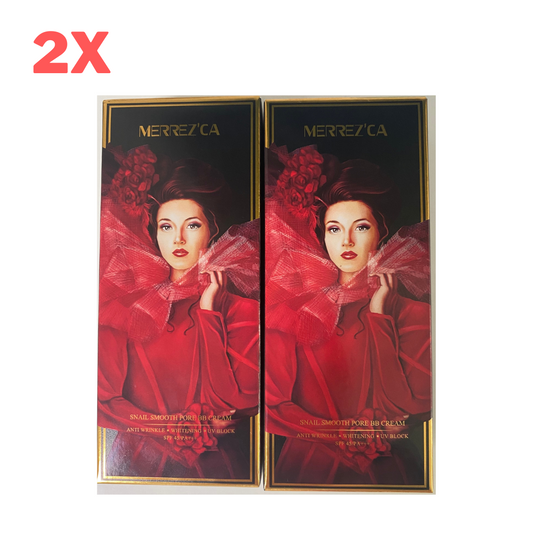 2x Merrezca Snail Smooth Pore BB Cream SPF45 PA+++ Sun Protect Brightening 50ml