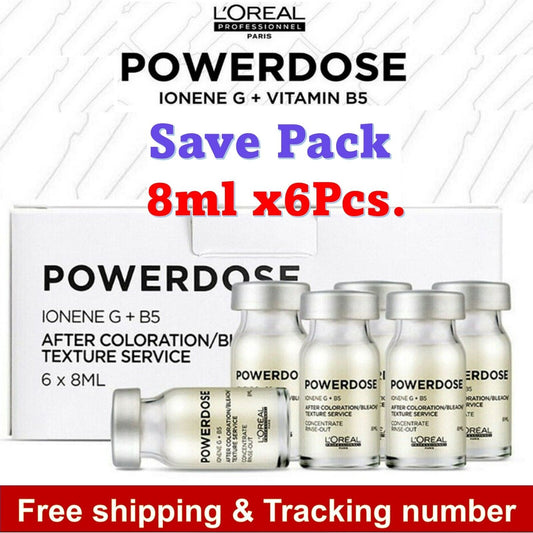 6x8ml L'Oreal Powerdose Ionene G+B5 Hair Repair After Colored Bleach Rinse Out
