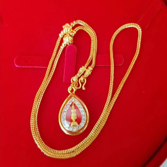 Necklace Birthday Sunday Buddha Gold Plated Micron Jewelry Pendant Thai Amulet