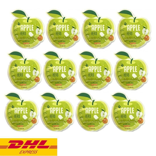 12x Green Apple Herb Help Excretion Diet Supplement Vitamin C Natural Fruit 10's