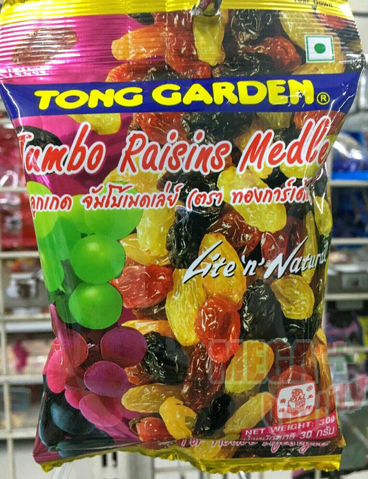 Tong garden 100% raisins fruit snack,raisins medley,sweeten dried fruit 30g.