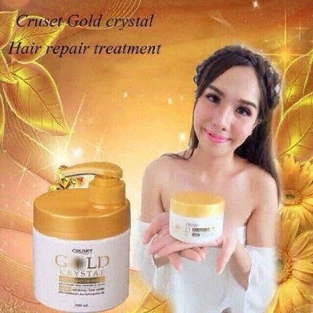 Cruset Gold Crystal Keratin complex Hair Repair Treatment Dry Split Ends 500ml.