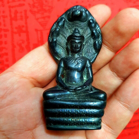 Phra Buddha Naga Leklai Statue Talisman Khmer Holy Figure Thai Buddhist Amulet
