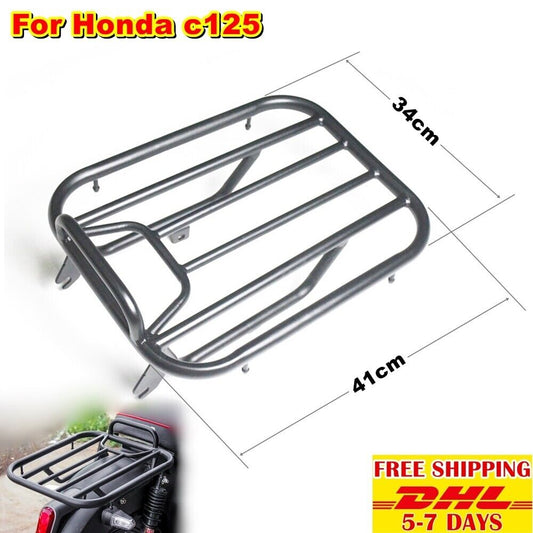 Rear Rack For Honda C125 Super Cub Luggage Carry Seat Carrier Box Black Support