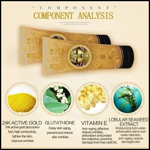 3x 24k Gold Mask L-Glutathione Rejuvenation Skin moist smooth whitening face