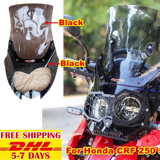 B17 Black Windshield Windscreen Honda For CRF 250 300 Rally Fit Deflector Screen