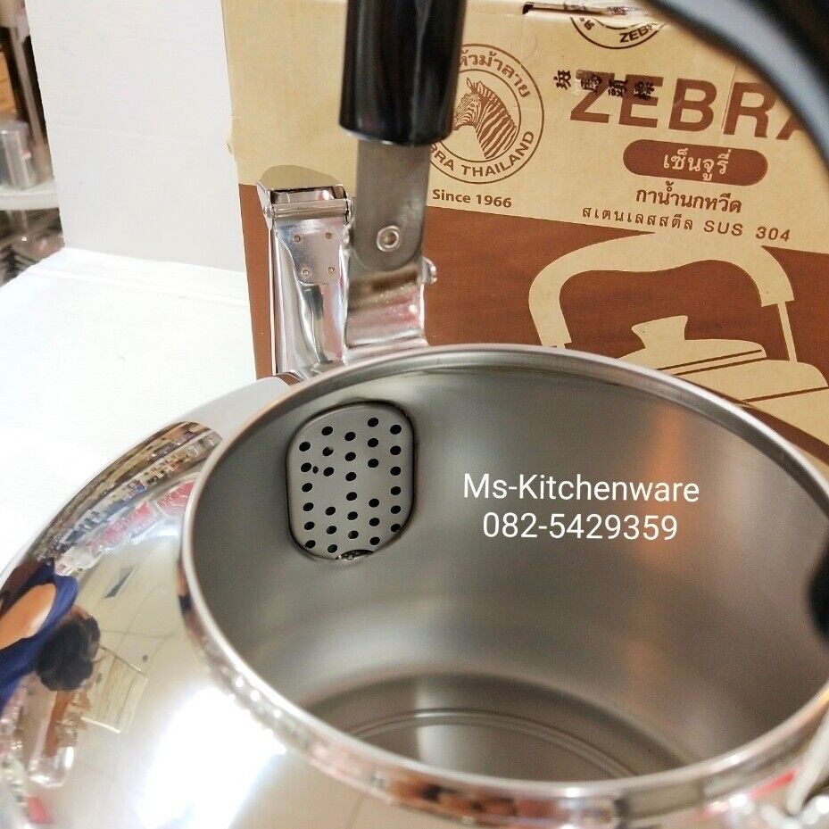 Zebra Brand Whistle Kettle Century Stainless Steel Thai kitchen Stove Top