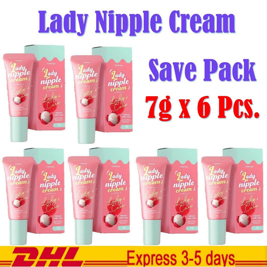 6x Lychee Lip Coriko Lady Care Nipple Black Mouth Back to Soft Pink Smooth 7g