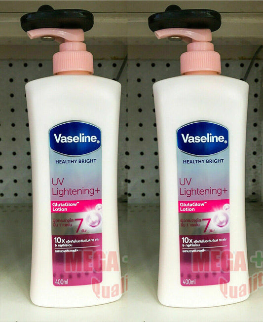 2x400 ml Vaseline Healthy Bright UV Lightening Body Lotion Moisturizer GlutaGlow