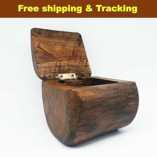 Vintage Teak Wood Decorative Storage Box With Lid Wooden Versatile Trinket Craft