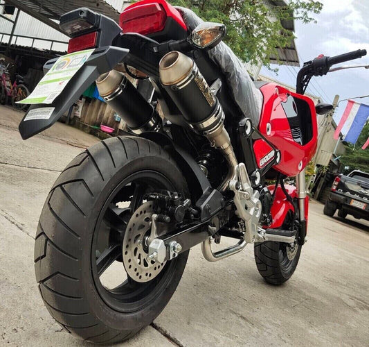 DOUBLE EXHAUST PIPE FULL LOW MOUNT SYSTEM MUFFLER FOR HONDA GROM MSX 125 2021-22