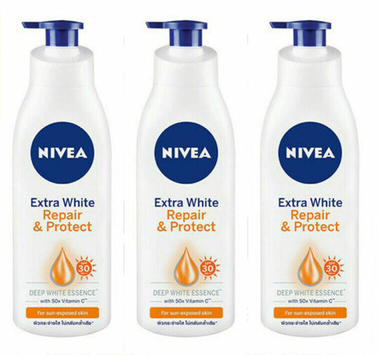 NIVEA Whitening Lotion 3x350ml Nivea Extra White Repair With 50X Body Skin