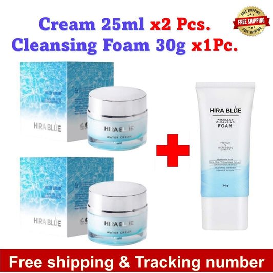 2x Free Foam Hira Blue Cream Hira Blue Water Cream Day Night Skin Anti Wrinkle