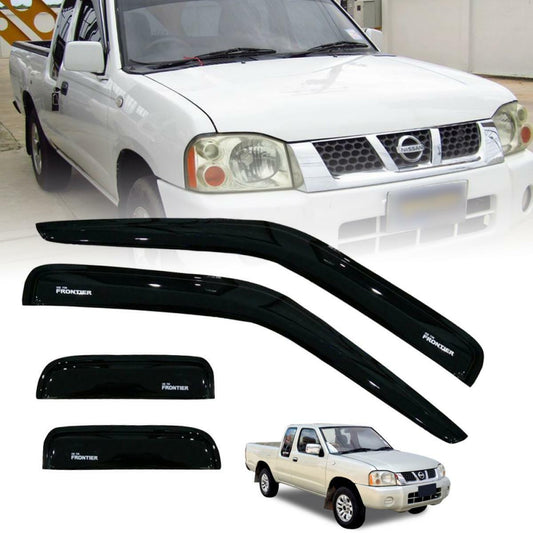 Rain Sun Visor Wind Shield Black For Nissan Navara Frontier D22 Pickup Cab 98-04