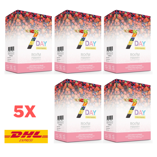 5x Room Fiberry 7 Day Fiber Drink Detox Cleansing Slim Fruits Vegetables 14sac