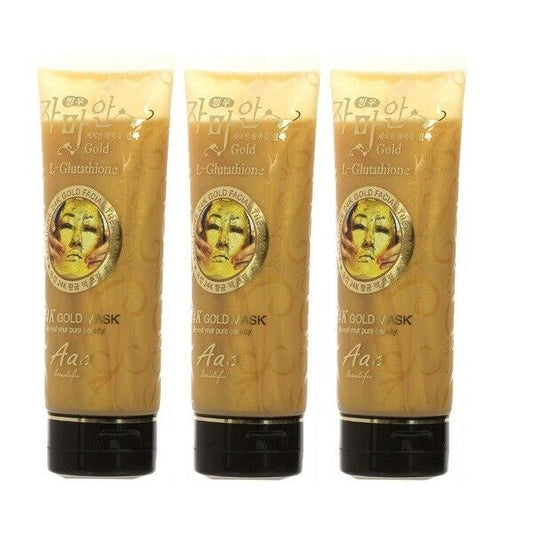 3x 24k Gold Mask L-Glutathione Rejuvenation Skin moist smooth whitening face