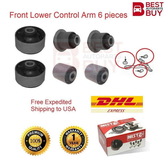 6 Pcs Front Lower Control Arm Bush For Honda Accord 2003-2007 Sedan DX Acura