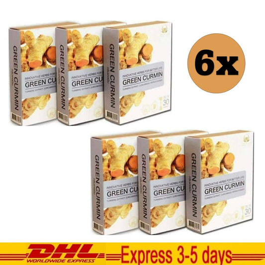 6x Thai Herb Green Curmin Relieve Symptoms Reflux Acids Stomach Curcuminiod