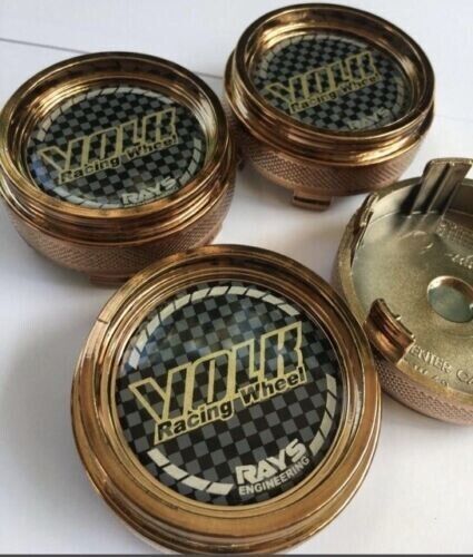 4x Cup 62 mm Wheel Center Caps Cover Hub Brown For Volk Rays Racing NEW
