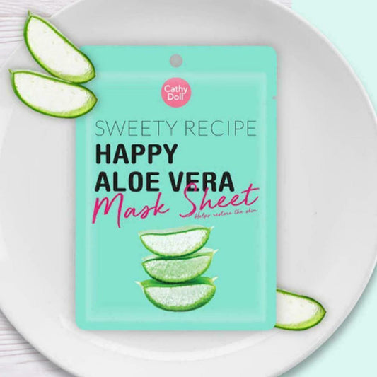 Cathy Doll Sweety Recipe HAPPY ALOE VERA Mask Sheet Helps Soothe The Skin 25g.