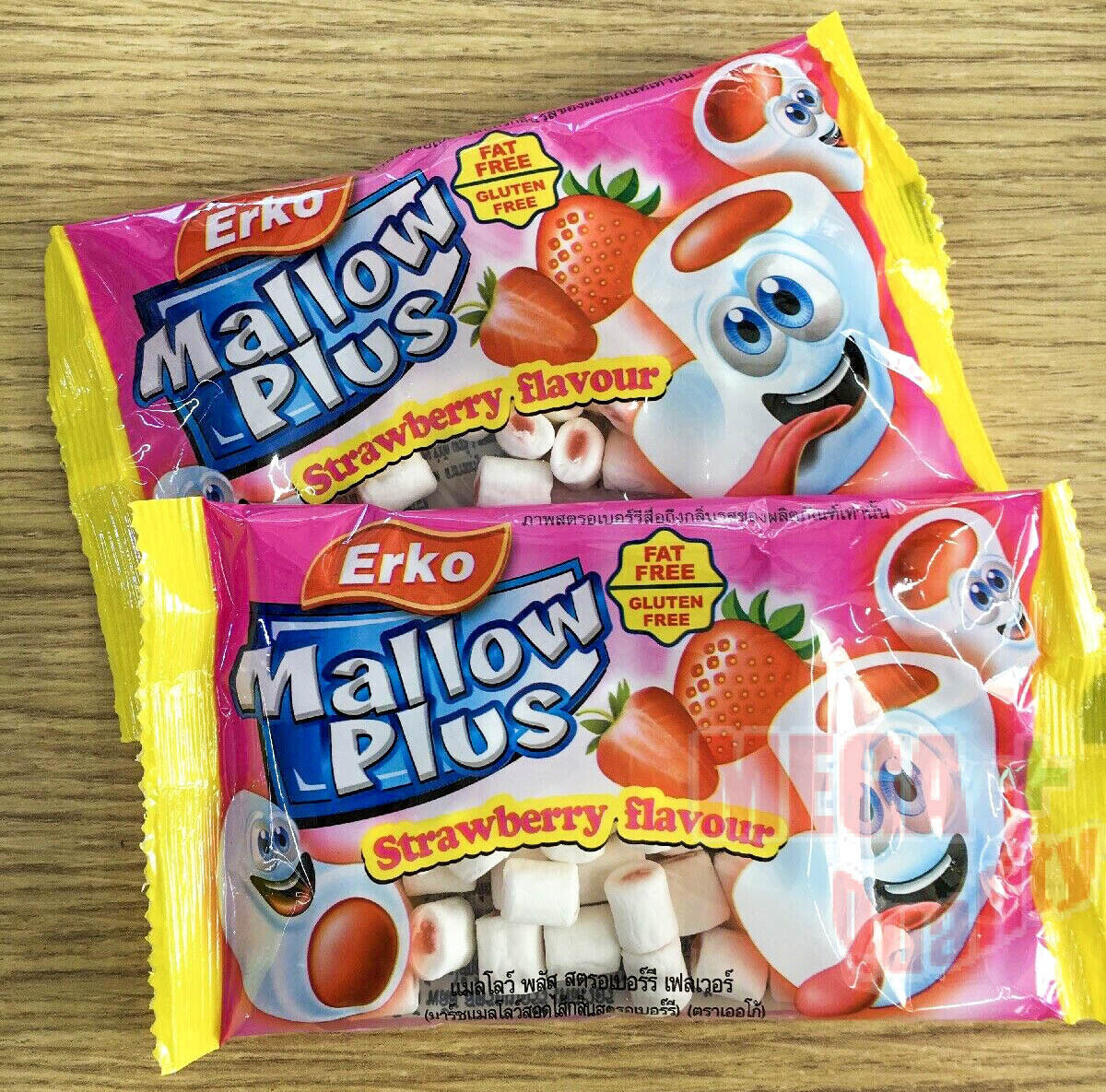 12x18g Erko Mallow Plus Marshmallow Plus Strawberry Fat Free Gluten Free