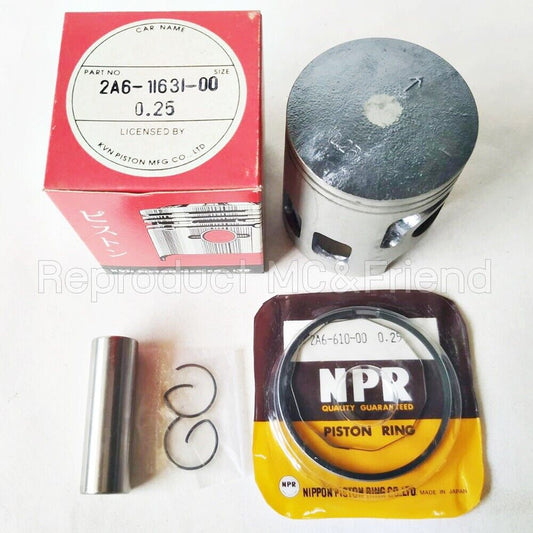 Piston + Ring + Pin Set OS 0.25 (Diameter=56.25mm.) For Yamaha DT125 (1978-1981)