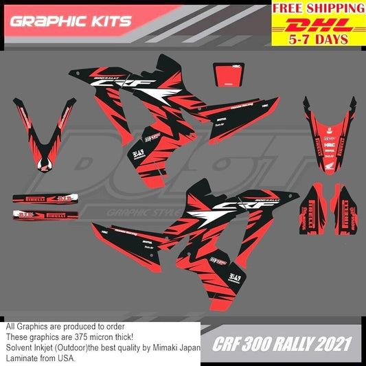 U19 Stickers Kit For Honda CRF 300 Rally 2021 Motocross Graphics Bike Decals crf