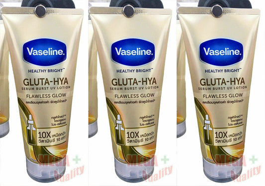 3 x Vaseline Healthy Bright Gluta HYA Serum Burst Lotion Flawless Glow 200ml