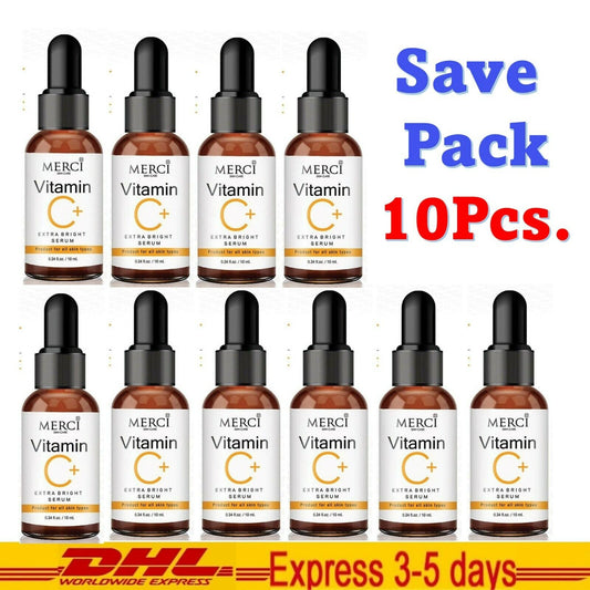 10x MERCI Vitamin C Extra Bright Serum Skin Smooth Facial Reduce Wrinkle 10ml