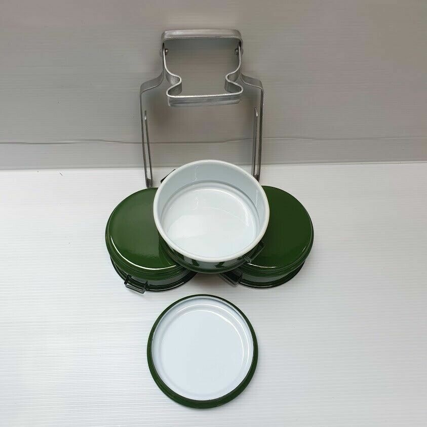 Thai Enamel Tiffin Lunch Box Food Carrier Container Pinto Bento Enamelware
