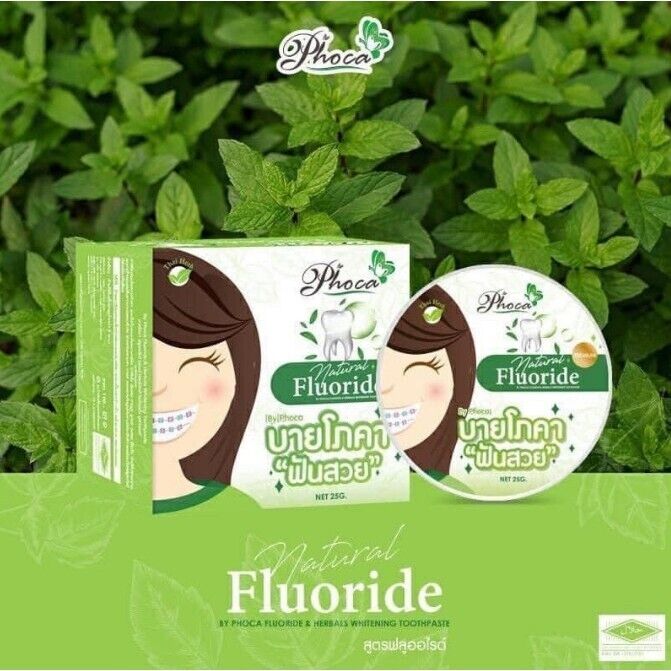 12x By Phoca Thai Herbal Toothpaste Natural Fluoride Teeth Whitening Gumcare 25g