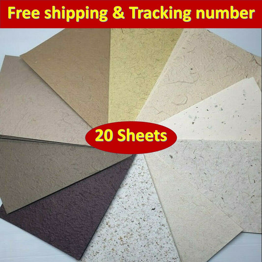 Mulberry Paper SheetsNatural Rice Pressed Leaves Wood Pulp Craft Handmade ÚBrown