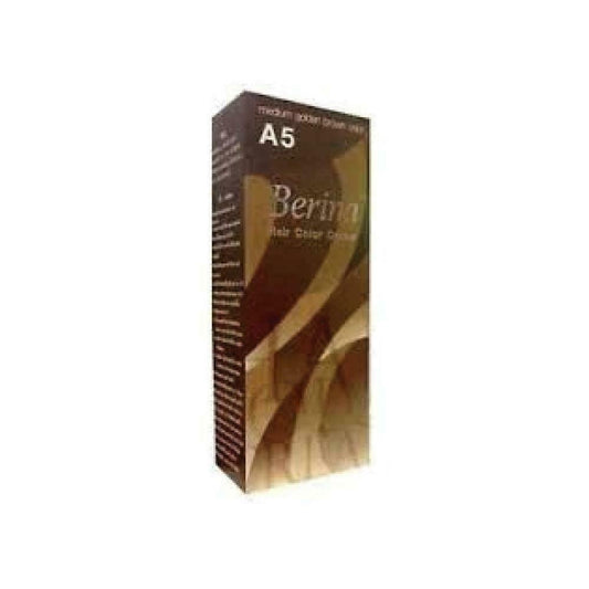 Berina Hair Color Cream A5 Medium Golden Brown 60 ml Hair Dye Permanent Fashion