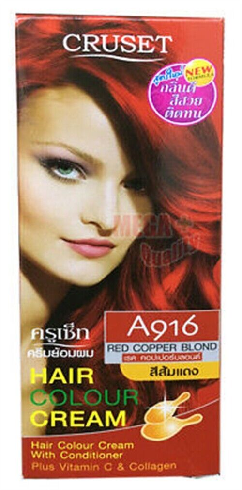 CLUSET Hair Dye Colour Cream With Conditioner Collagen #A916 Red Copper Blond