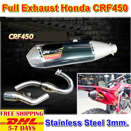 S3 Black Exhaust Full system For Honda Crf450r Muffler Pipe Crf 450 Crf450 New