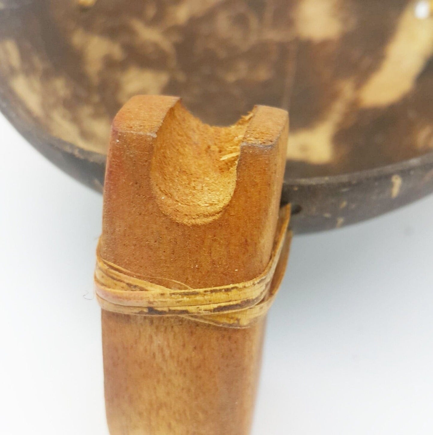 Soap Dish Dispenser Vintage Coconut Shell Teak Wood Shower Bahtroom Handmade