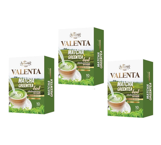 3xValenta Match Green Tea 0% Sugar High Fiber help excretion Burn 0% Cholesterol