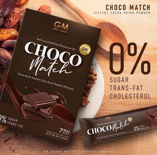 Choco Match 0% Sugar full long time speed up metabolism, reduce fat 21 sachets