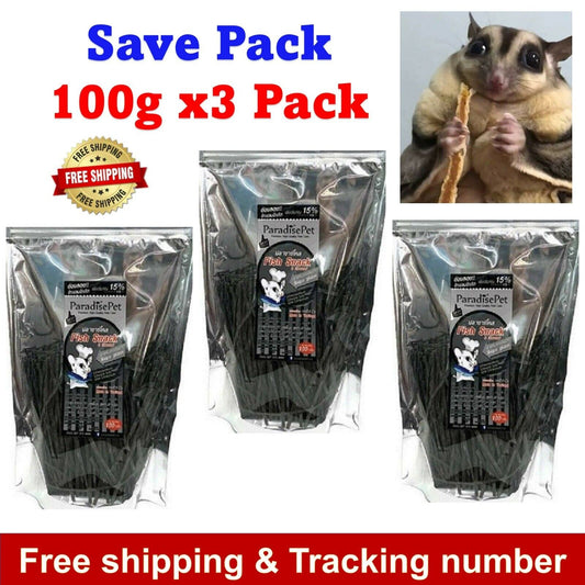3x100g Paradise Pet Fish Snack Charcoal Sugar Glider Hamster Animal Teeth Care
